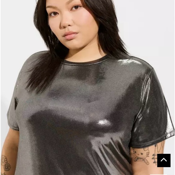 Mini Liquid Shine Relaxed T-Shirt Dress Sz 3x - Picture 4 of 6